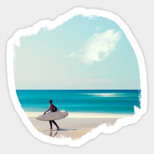 Longing - Surfer With Surf Board Sticker